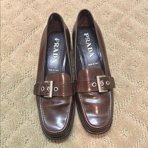 Prada Women's Brown Leather Loafers